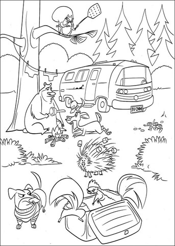 Boog In The Forest  Coloring Page